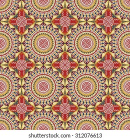 Vector seamless pattern. Colorful ethnic ornament. Arabesque style