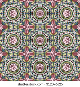 Vector seamless pattern. Colorful ethnic ornament. Arabesque style