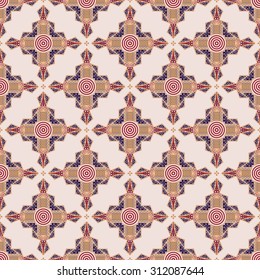 Vector seamless pattern. Colorful ethnic ornament. Arabesque style