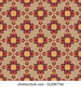 Vector seamless pattern. Colorful ethnic ornament. Arabesque style