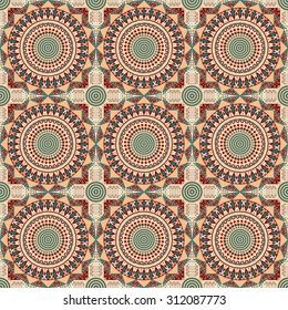 Vector seamless pattern. Colorful ethnic ornament. Arabesque style