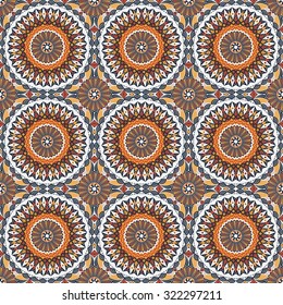 Vector seamless pattern. Colorful ethnic ornament. Arabesque style