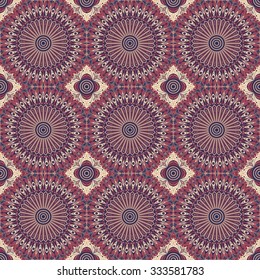 Vector seamless pattern. Colorful ethnic ornament. Arabesque style