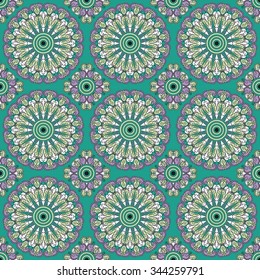 Vector seamless pattern. Colorful ethnic ornament. Arabesque style