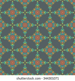 Vector seamless pattern. Colorful ethnic ornament. Arabesque style