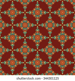 Vector seamless pattern. Colorful ethnic ornament. Arabesque style