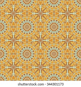 Vector seamless pattern. Colorful ethnic ornament. Arabesque style