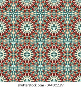 Vector seamless pattern. Colorful ethnic ornament. Arabesque style