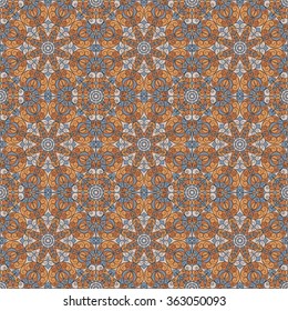 Vector seamless pattern. Colorful ethnic ornament. Arabesque style