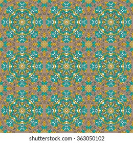 Vector seamless pattern. Colorful ethnic ornament. Arabesque style