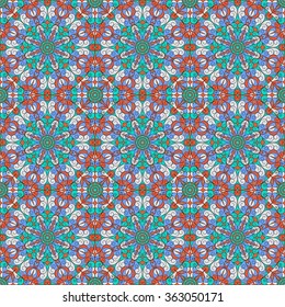 Vector seamless pattern. Colorful ethnic ornament. Arabesque style