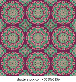 Vector seamless pattern. Colorful ethnic ornament. Arabesque style