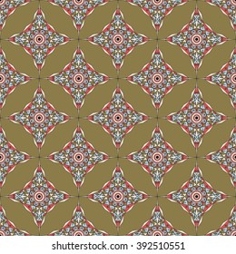 Vector seamless pattern. Colorful ethnic ornament. Arabesque style