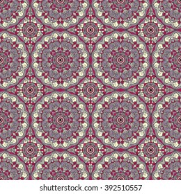 Vector seamless pattern. Colorful ethnic ornament. Arabesque style