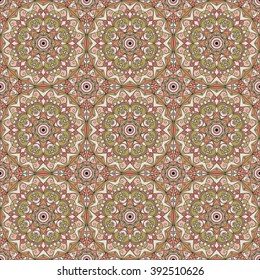 Vector seamless pattern. Colorful ethnic ornament. Arabesque style