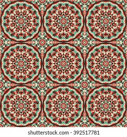Vector seamless pattern. Colorful ethnic ornament. Arabesque style