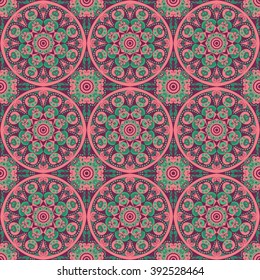 Vector seamless pattern. Colorful ethnic ornament. Arabesque style