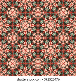 Vector seamless pattern. Colorful ethnic ornament. Arabesque style