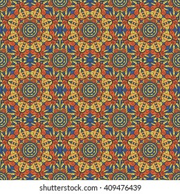 Vector seamless pattern. Colorful ethnic ornament. Arabesque style