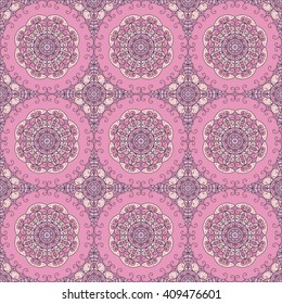 Vector seamless pattern. Colorful ethnic ornament. Arabesque style