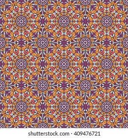 Vector seamless pattern. Colorful ethnic ornament. Arabesque style