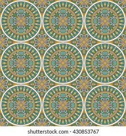 Vector seamless pattern. Colorful ethnic ornament. Arabesque style
