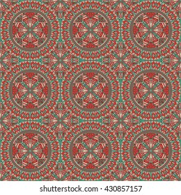 Vector seamless pattern. Colorful ethnic ornament. Arabesque style