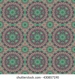 Vector seamless pattern. Colorful ethnic ornament. Arabesque style