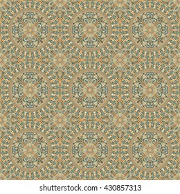 Vector seamless pattern. Colorful ethnic ornament. Arabesque style