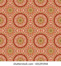 Vector seamless pattern. Colorful ethnic ornament. Arabesque style
