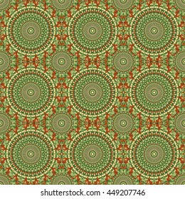Vector seamless pattern. Colorful ethnic ornament. Arabesque style