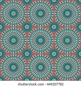 Vector seamless pattern. Colorful ethnic ornament. Arabesque style