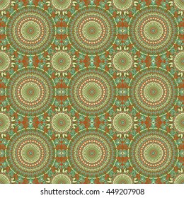 Vector seamless pattern. Colorful ethnic ornament. Arabesque style
