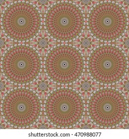 Vector seamless pattern. Colorful ethnic ornament. Arabesque style