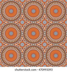 Vector seamless pattern. Colorful ethnic ornament. Arabesque style