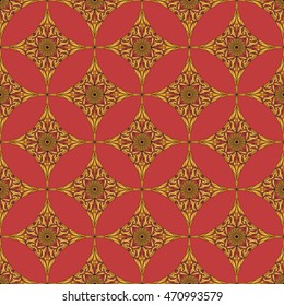 Vector seamless pattern. Colorful ethnic ornament. Arabesque style