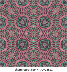 Vector seamless pattern. Colorful ethnic ornament. Arabesque style