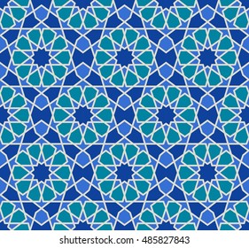 Vector seamless pattern. Colorful ethnic ornament. Arabesque style. Islamic art.