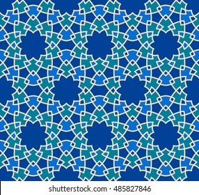 Vector seamless pattern. Colorful ethnic ornament. Arabesque style. Islamic art.