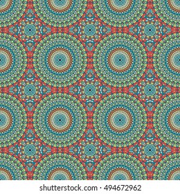 Vector seamless pattern. Colorful ethnic ornament. Arabesque style