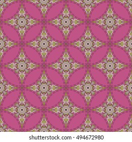 Vector seamless pattern. Colorful ethnic ornament. Arabesque style