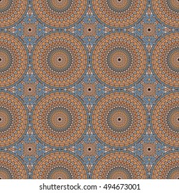 Vector seamless pattern. Colorful ethnic ornament. Arabesque style