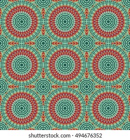 Vector seamless pattern. Colorful ethnic ornament. Arabesque style