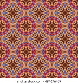 Vector seamless pattern. Colorful ethnic ornament. Arabesque style