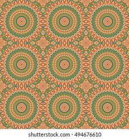 Vector seamless pattern. Colorful ethnic ornament. Arabesque style