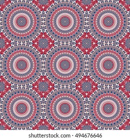Vector seamless pattern. Colorful ethnic ornament. Arabesque style