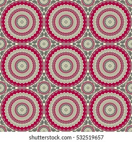 Vector seamless pattern. Colorful ethnic ornament. Arabesque style