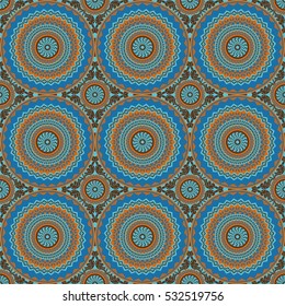 Vector seamless pattern. Colorful ethnic ornament. Arabesque style