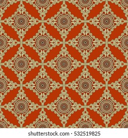 Vector seamless pattern. Colorful ethnic ornament. Arabesque style