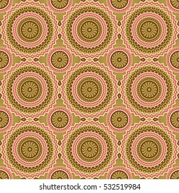 Vector seamless pattern. Colorful ethnic ornament. Arabesque style